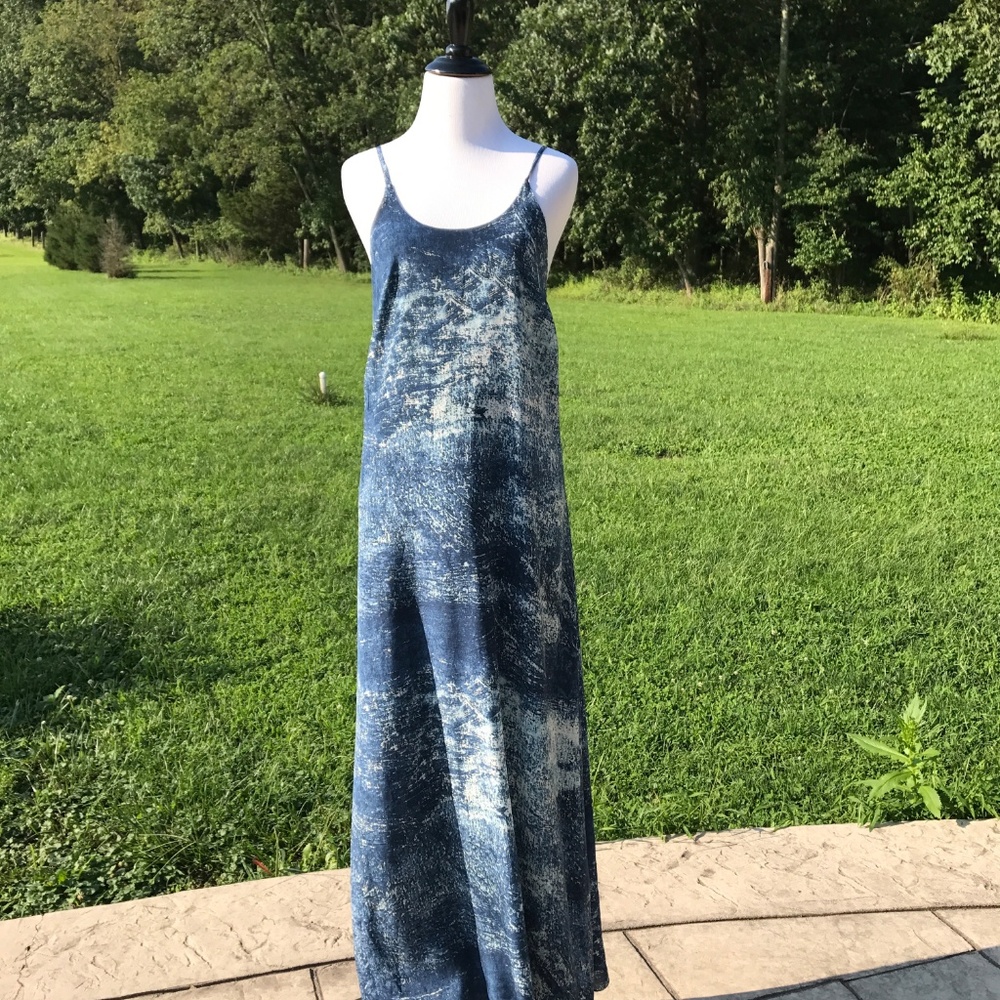 Anthropologie Partimi Cobalt Splashed Maxi Dress